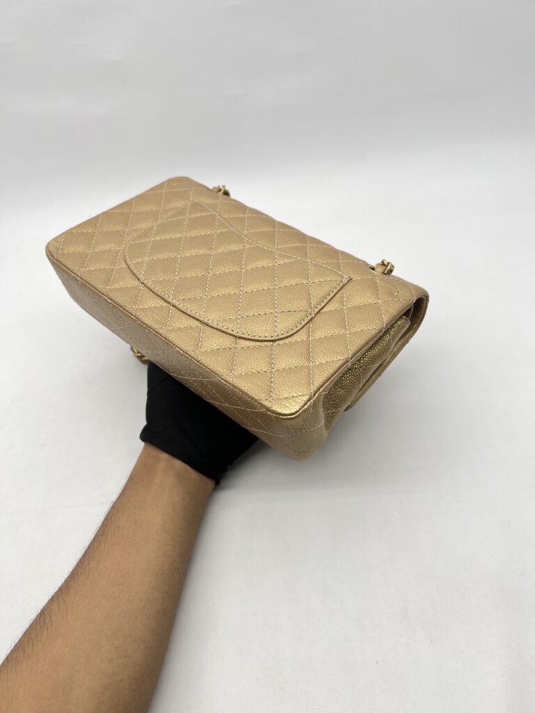 Chanel Classic Medium D Flap Caviar Gold GHW