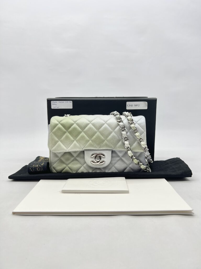 Chanel Classic Mini Rectangle Gradation Grey Green SHW