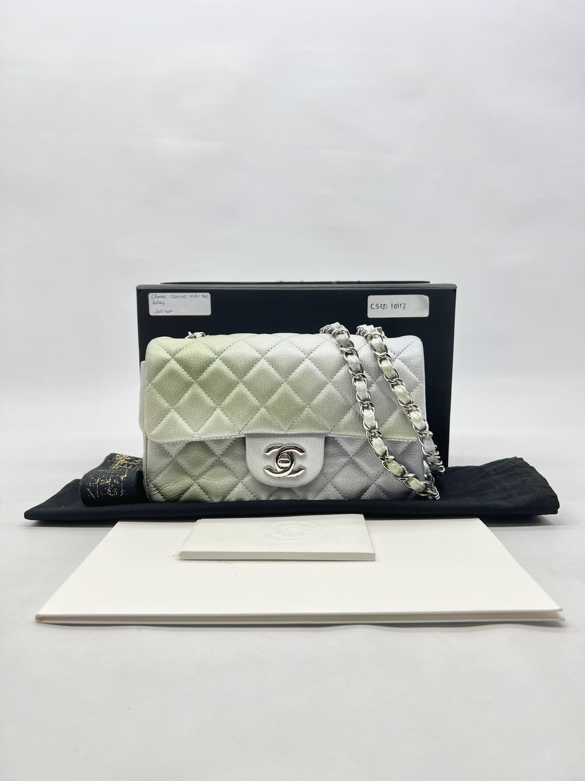 Chanel Classic Mini Rectangle Gradation Grey Green SHW