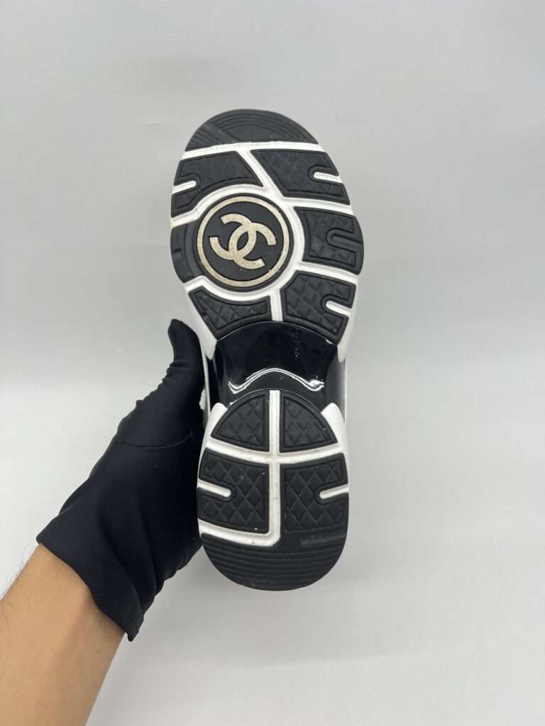 Chanel Sneakers Knit Suede Calfskin Light Pink
