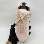 Chanel Sneakers Knit Suede Calfskin Light Pink