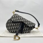 Dior Saddle Medium Canvas Blue Oblique GHW