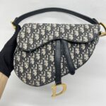 Dior Saddle Medium Canvas Blue Oblique GHW