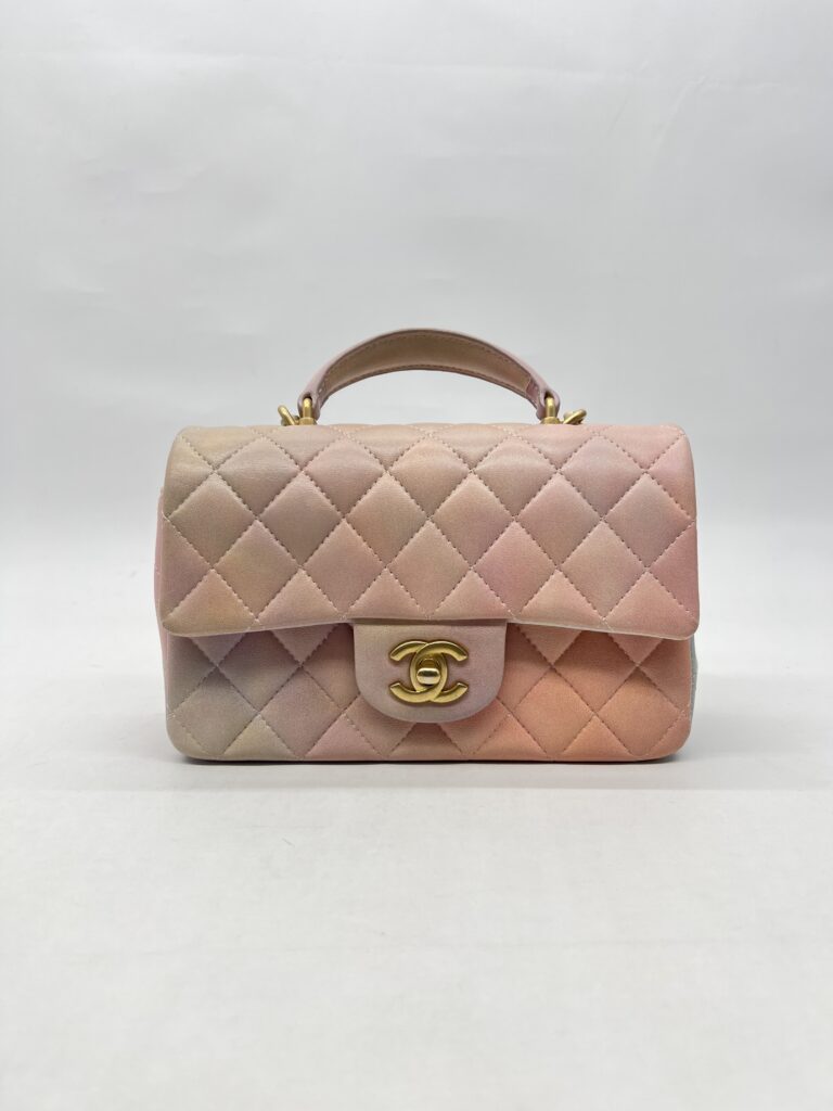 Chanel Mini Rectangle Top Handle Pink Unicorn GHW