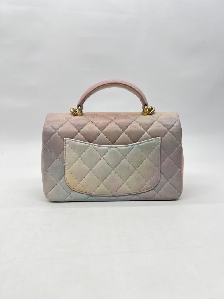 Chanel Mini Rectangle Top Handle Pink Unicorn GHW