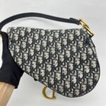 Dior Saddle Medium Canvas Blue Oblique GHW