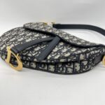 Dior Saddle Medium Canvas Blue Oblique GHW