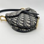 Dior Saddle Medium Canvas Blue Oblique GHW