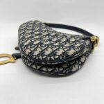 Dior Saddle Medium Canvas Blue Oblique GHW