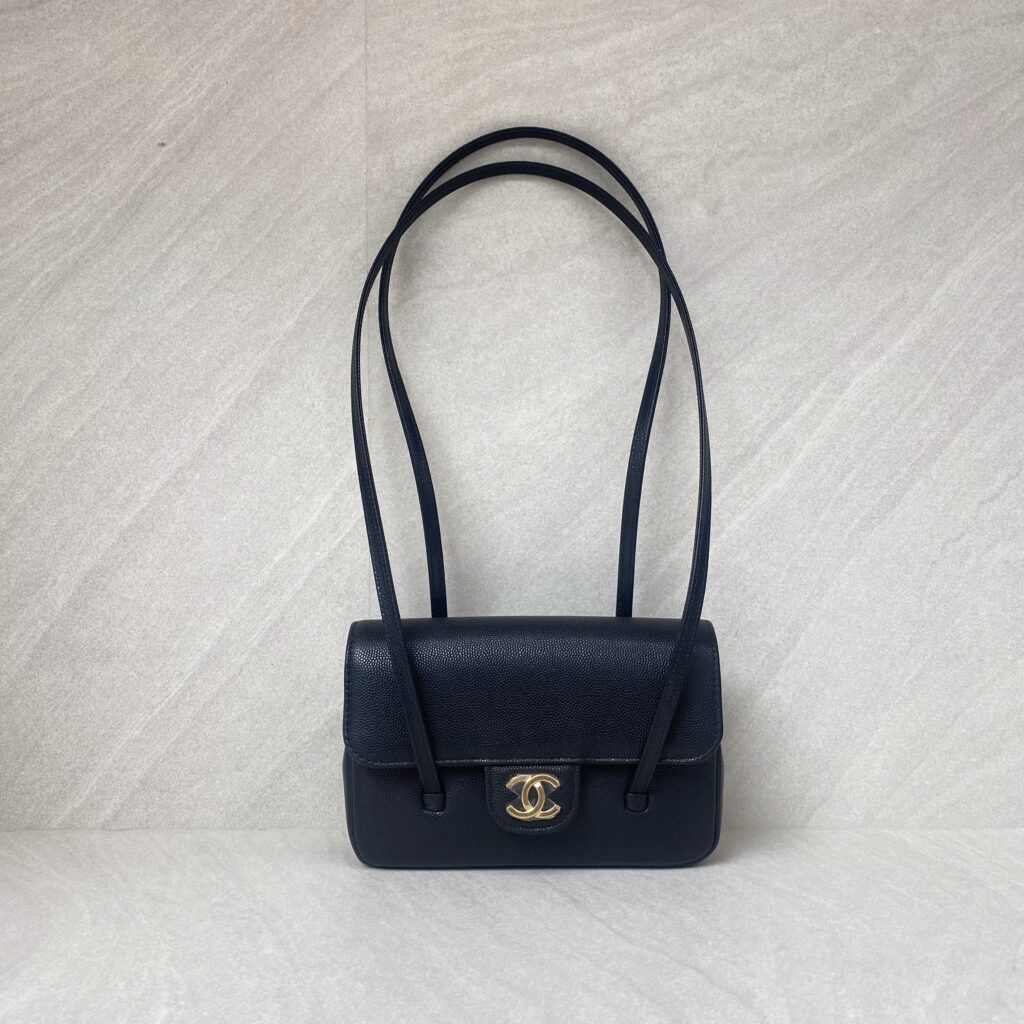Chanel C26 Preppy Long Handle Caviar Black GHW
