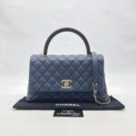 Chanel Coco Handle Medium Caviar Navy GHW