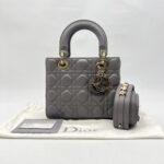 Dior Lady Dior Small Lambskin Grey GHW