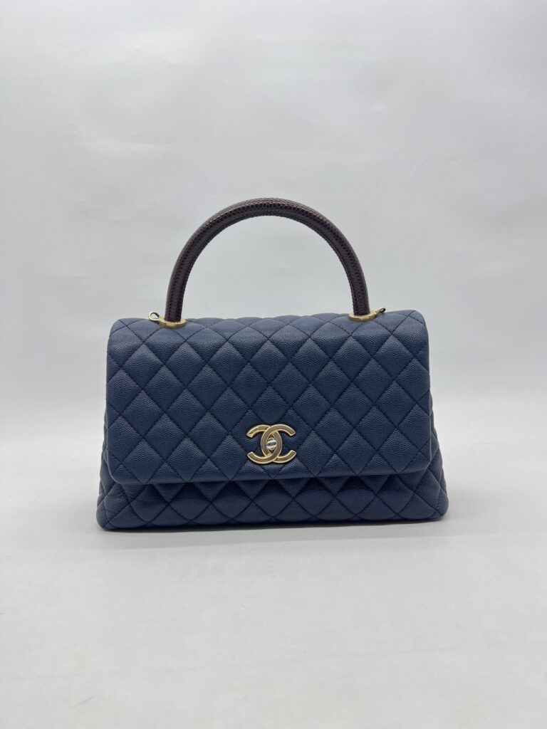 Chanel Coco Handle Medium Caviar Navy GHW