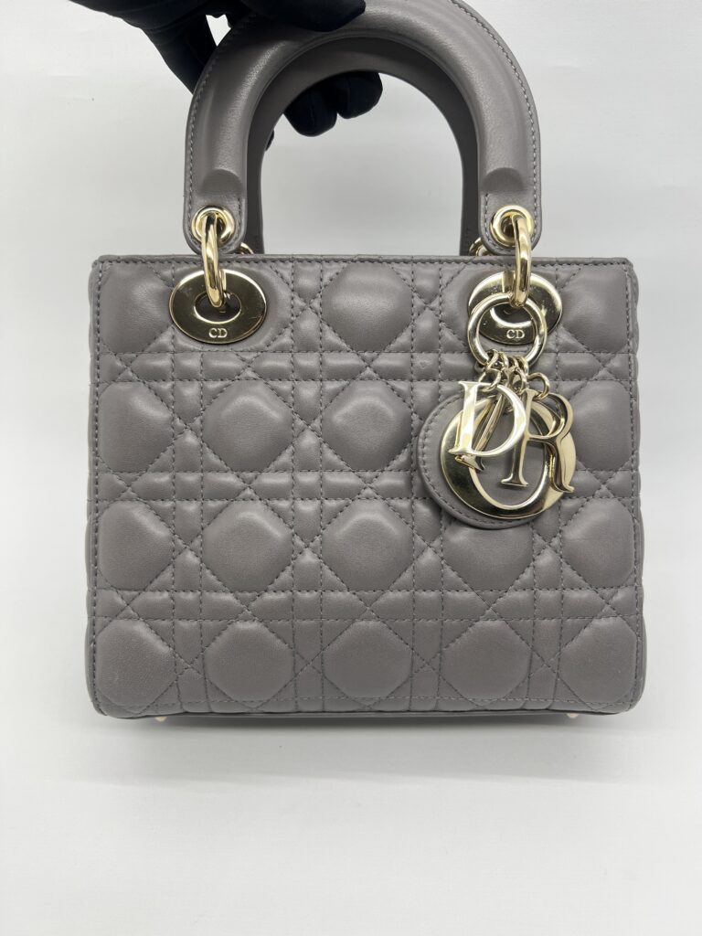Dior Lady Dior Small Lambskin Grey GHW