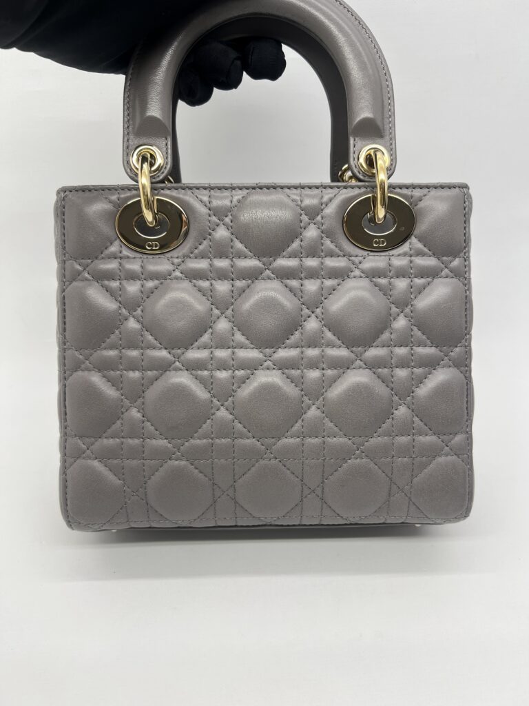 Dior Lady Dior Small Lambskin Grey GHW
