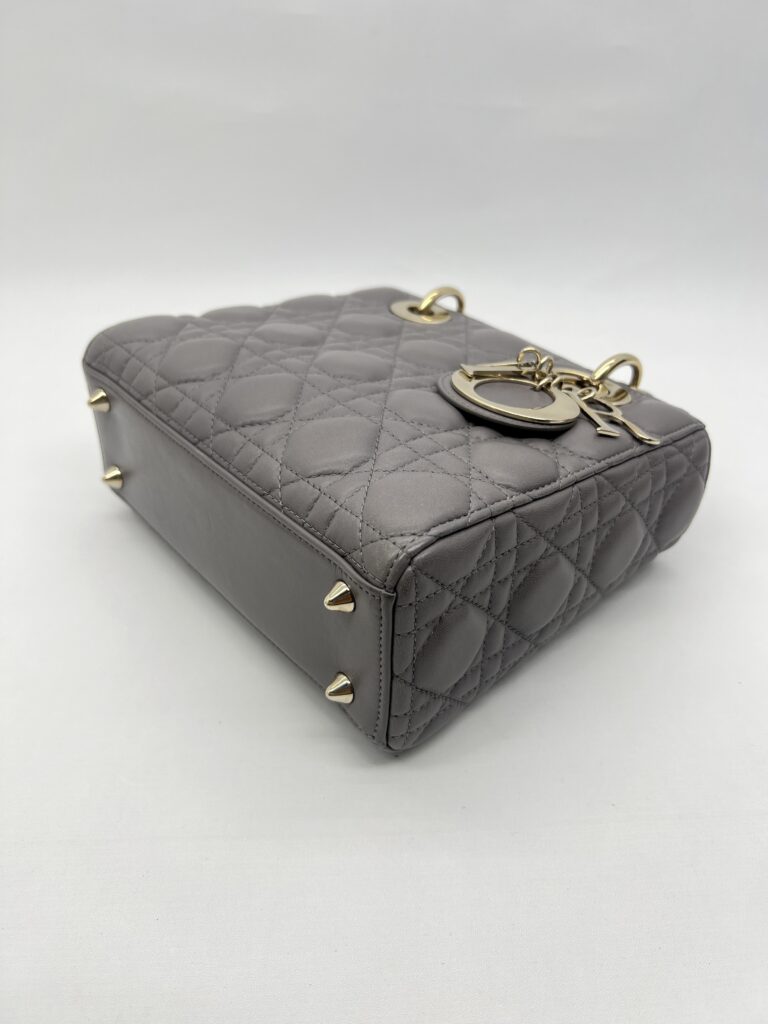 Dior Lady Dior Small Lambskin Grey GHW