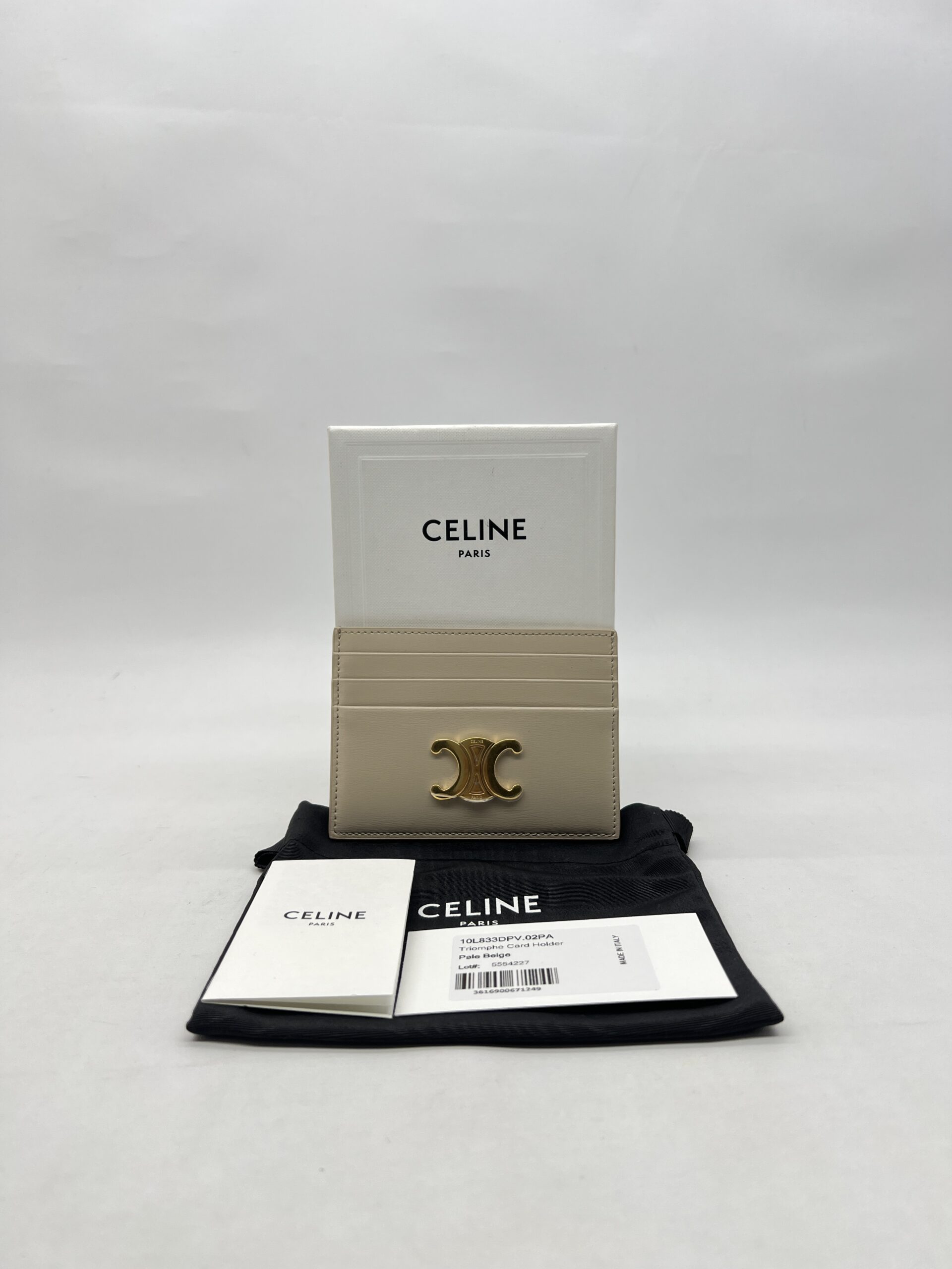 Celine Triomphe Card Holder Pale Beige