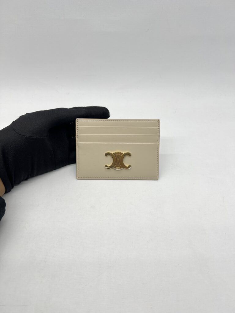 Celine Triomphe Card Holder Pale Beige