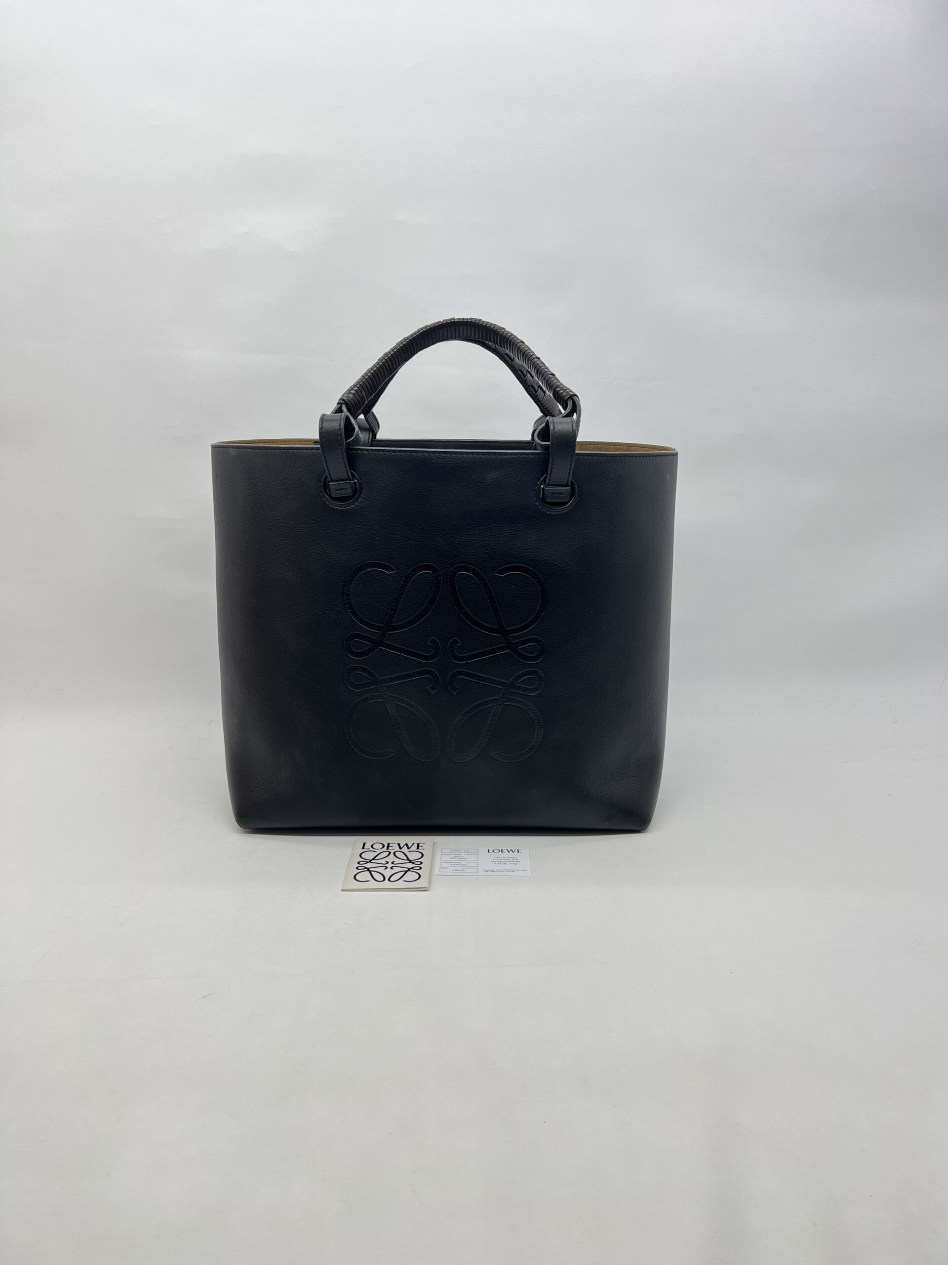 Loewe Anagram Debossed Tote Black