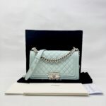Chanel Boy 25 Lambskin Light Blue SHW