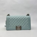 Chanel Boy 25 Lambskin Light Blue SHW