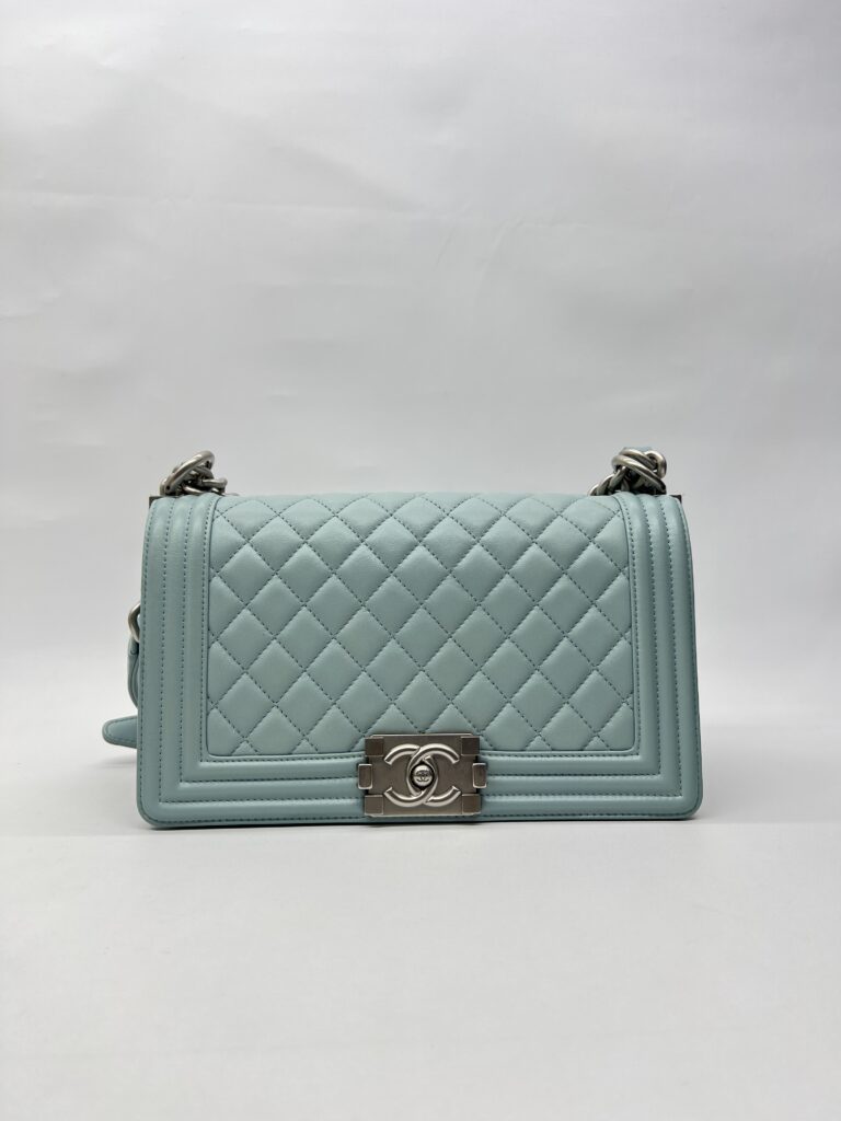 Chanel Boy 25 Lambskin Light Blue SHW