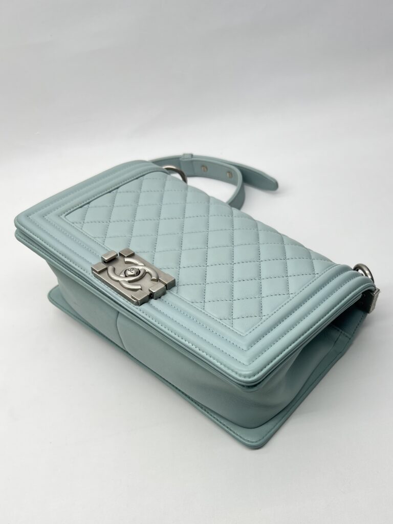 Chanel Boy 25 Lambskin Light Blue SHW
