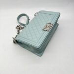 Chanel Boy 25 Lambskin Light Blue SHW
