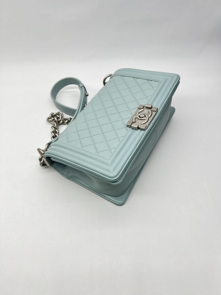 Chanel Boy 25 Lambskin Light Blue SHW