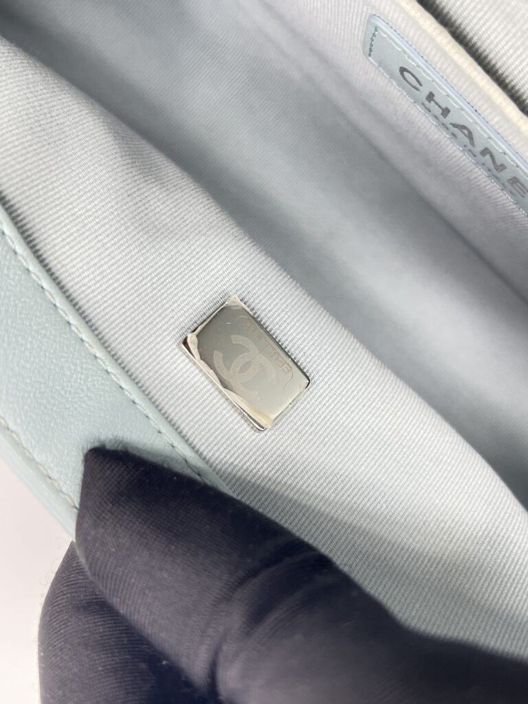 Chanel Boy 25 Lambskin Light Blue SHW