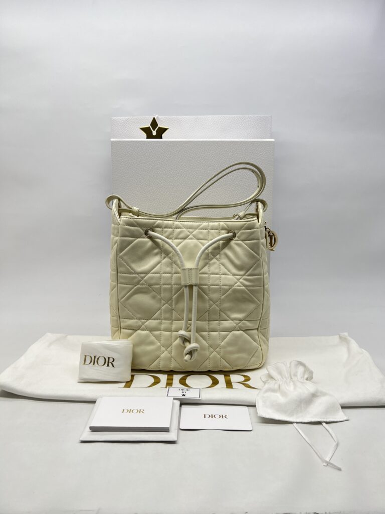 Dior D-Motion Bag White Macrocannage Lambskin GHW