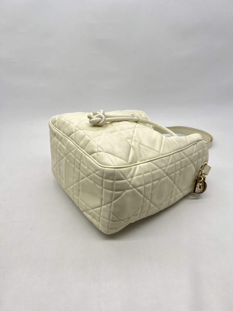Dior D-Motion Bag White Macrocannage Lambskin GHW
