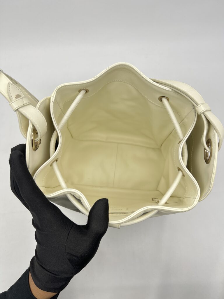 Dior D-Motion Bag White Macrocannage Lambskin GHW
