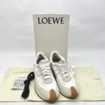 Loewe Flow Runner Suede Nylon Gold Blanc