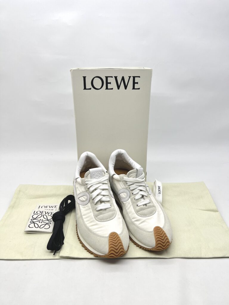 Loewe Flow Runner Suede Nylon Gold Blanc