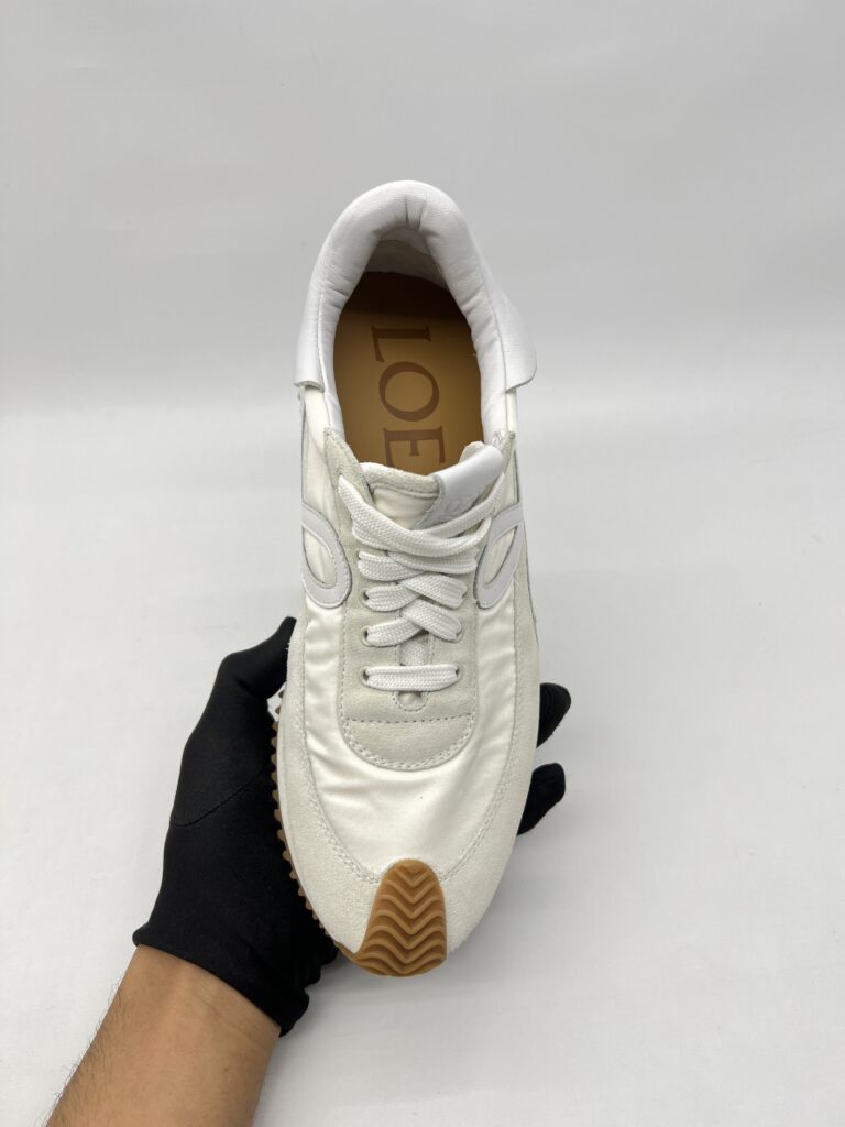 Loewe Flow Runner Suede Nylon Gold Blanc
