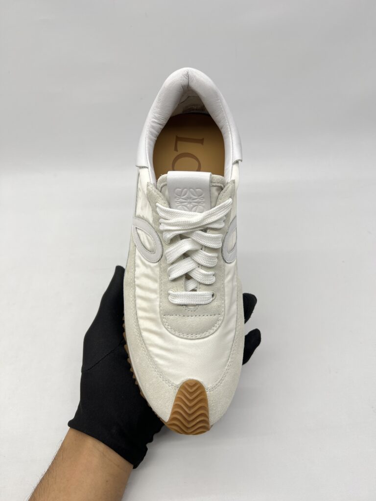 Loewe Flow Runner Suede Nylon Gold Blanc
