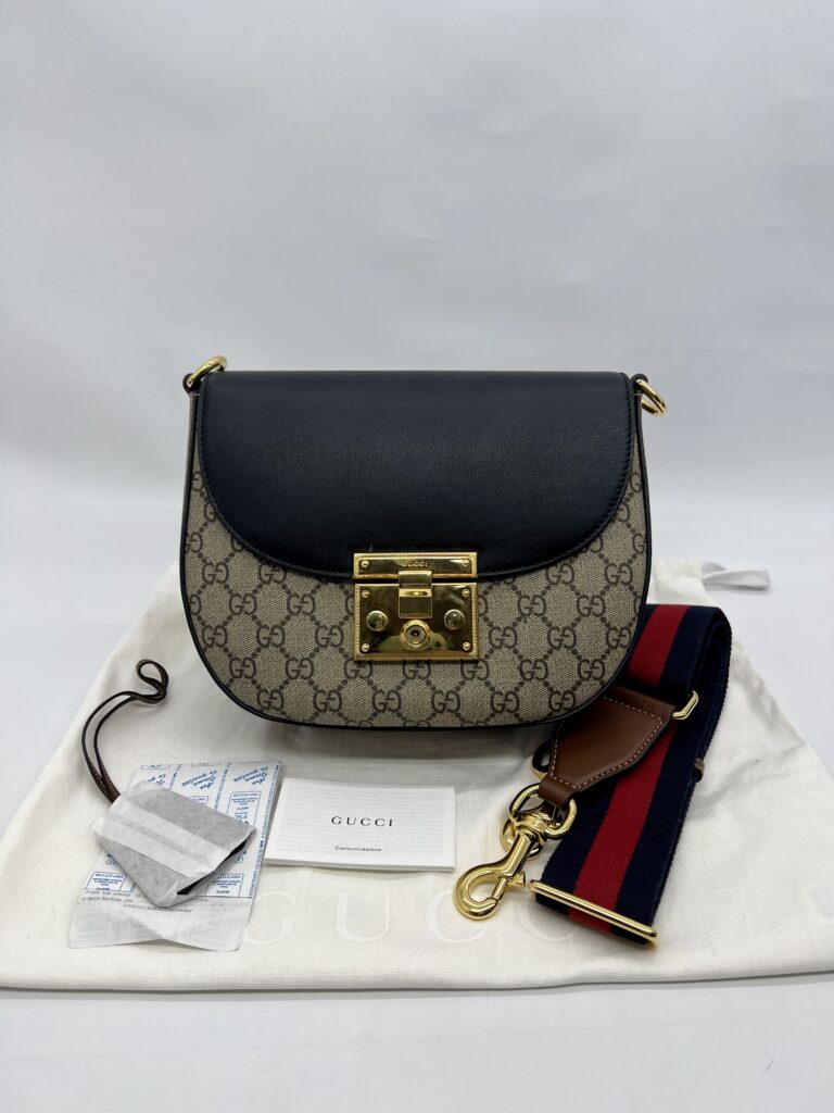 Gucci Web Padlock GG Supreme Brown Black GHW