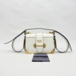 Prada Cahier City Calf Saffiano Bianco