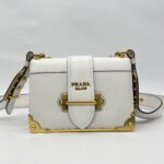 Prada Cahier City Calf Saffiano Bianco