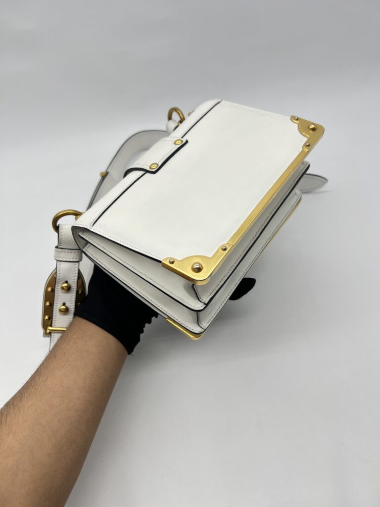 Prada Cahier City Calf Saffiano Bianco