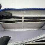 Chanel Long Zippy Camelia Lambskin Blue SHW