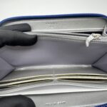 Chanel Long Zippy Camelia Lambskin Blue SHW