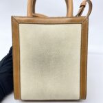 Celine Mini Cabas Canvas White And Tan