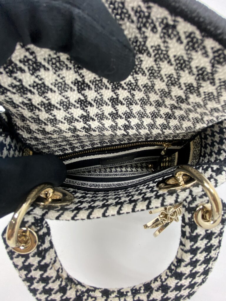 Dior Lady D-Lite Mini Canvas Black White GHW