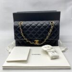 Chanel Medium Classic D Flap Lambskin Black GHW