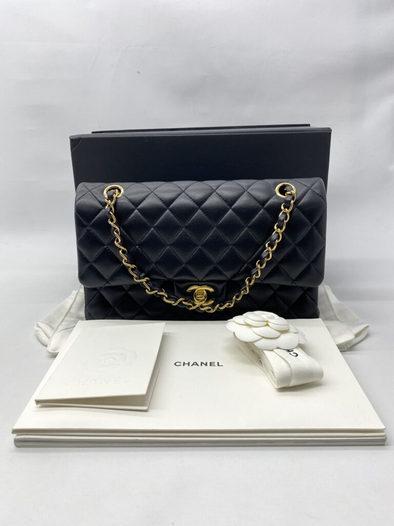 Chanel Medium Classic D Flap Lambskin Black GHW