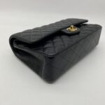 Chanel Medium Classic D Flap Lambskin Black GHW
