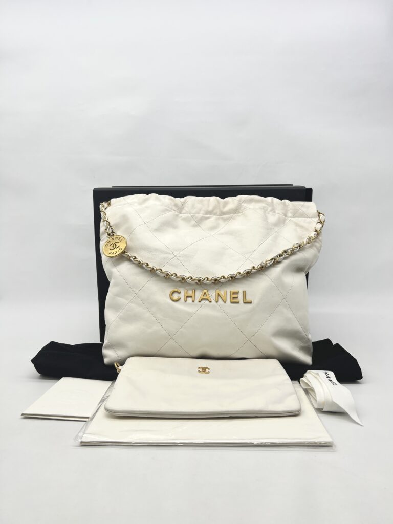 Chanel C22 Small Lambskin White GHW