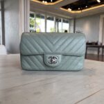 Chanel Mini Rectangel Chevron Green SHW